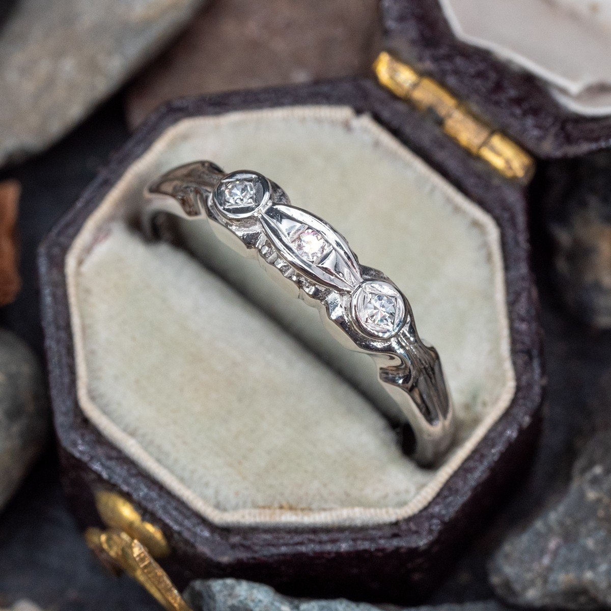 Octagon Square Ring Box Wedding Engagement Ring Set Keepsake Box Bridal  Photo Gift Box (Warm Blush Peach) : Amazon.in: Jewellery