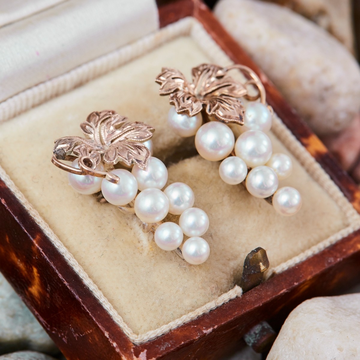 Baroque Pearl Earrings  1950s Frenchmade by Louis Rousselet