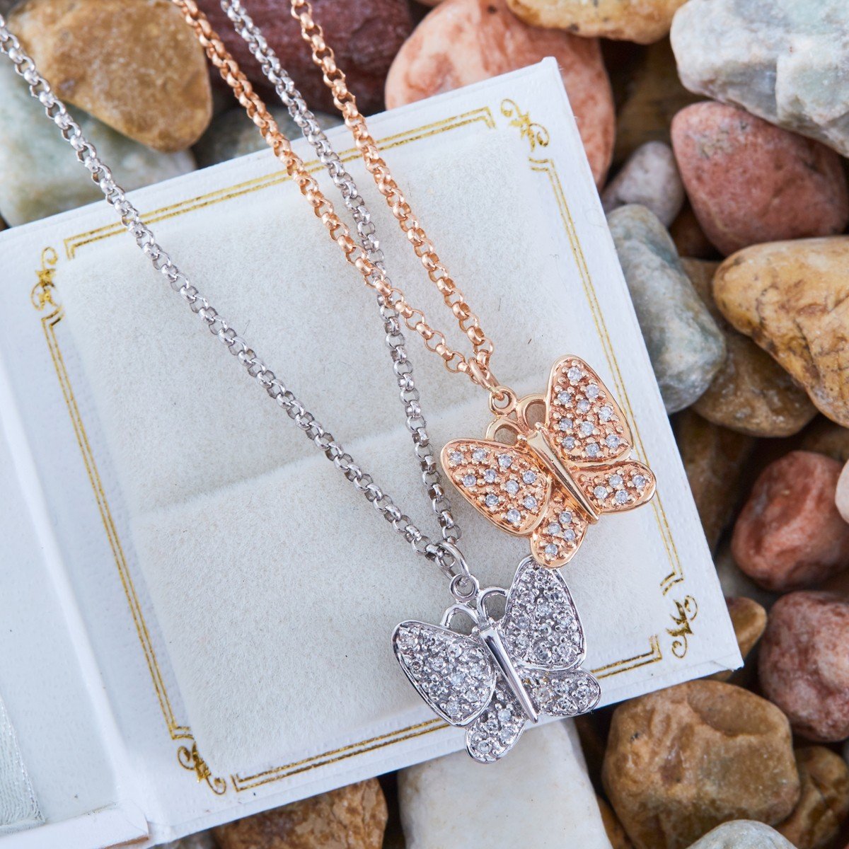 Diamond Butterfly Necklace- Eriness Jewelry
