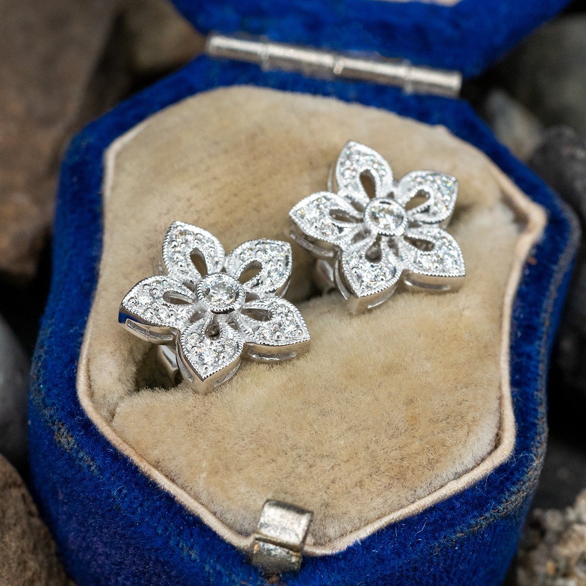 Bloomingdale's Diamond Flower Stud Earrings in 14K White Gold, 1.50 ct.  t.w. - 100% Exclusive | Bloomingdale's