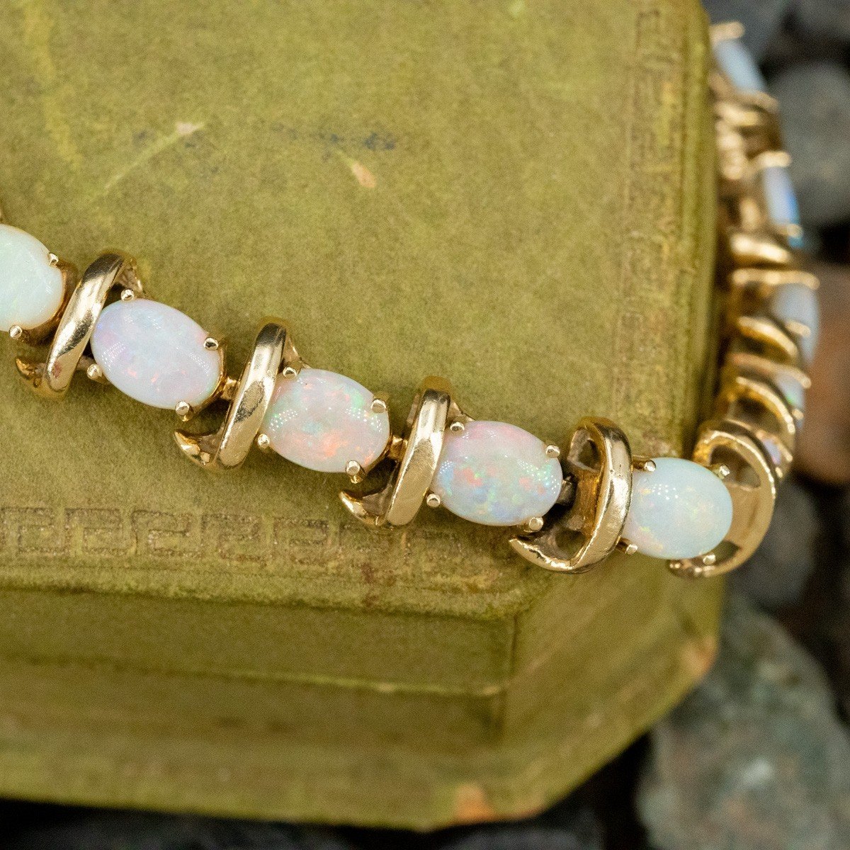 Natural Blue Opal Tennis Bracelet, October Birthstone, Opal Jewelry, White  Opal | eBay