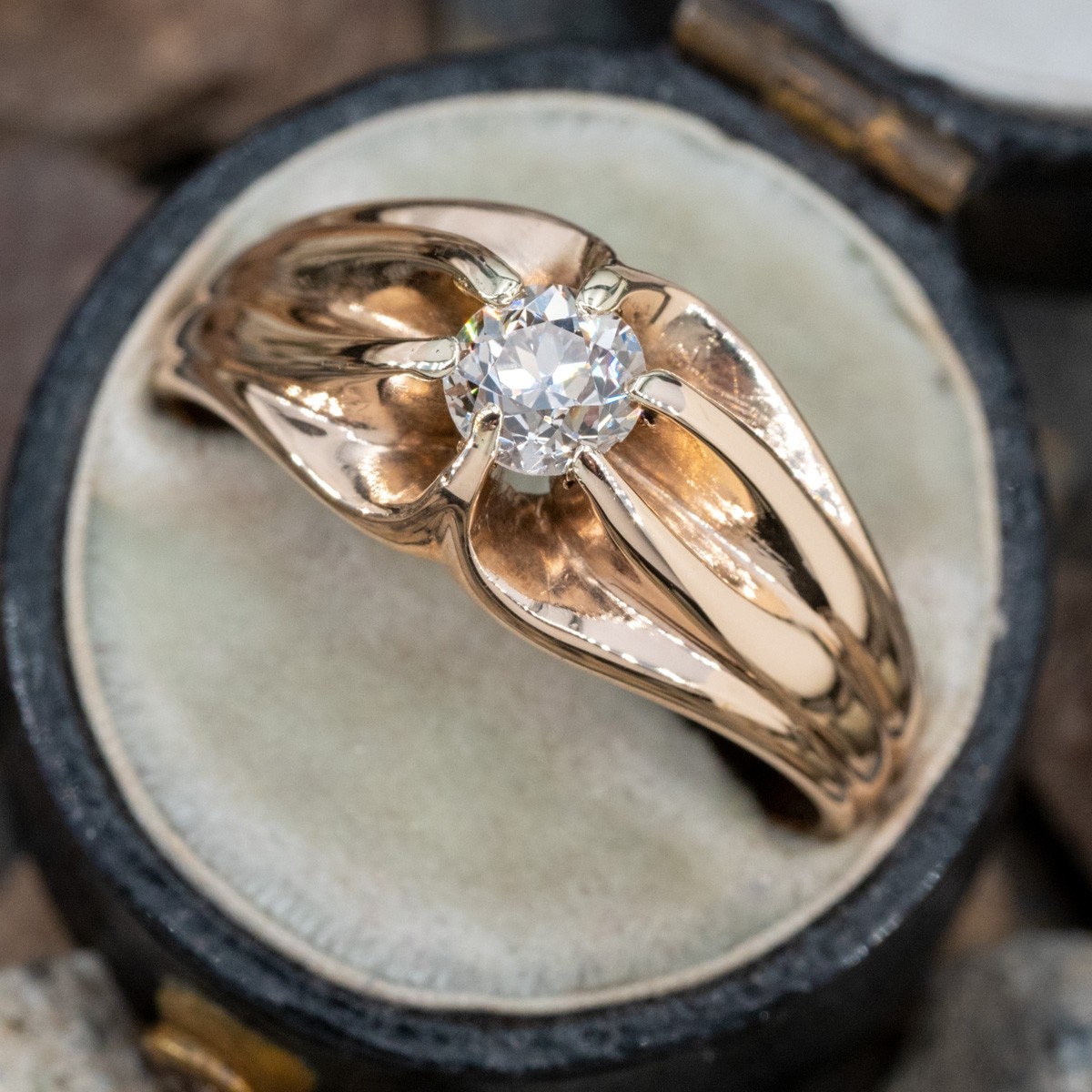 Antique Edwardian 14 Karat White Gold Filigree 0.15 Carat Diamond  Engagement Ring - WeilJewelry