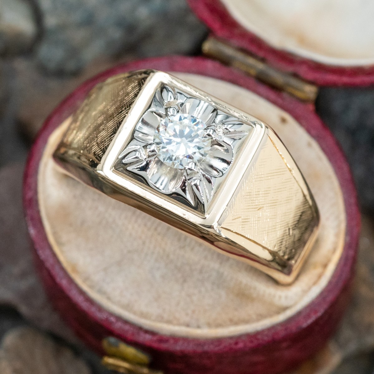 4.25 Carat Natural Black & White Diamond Mens Wedding Band Ring 14k Bl –  Liori Diamonds