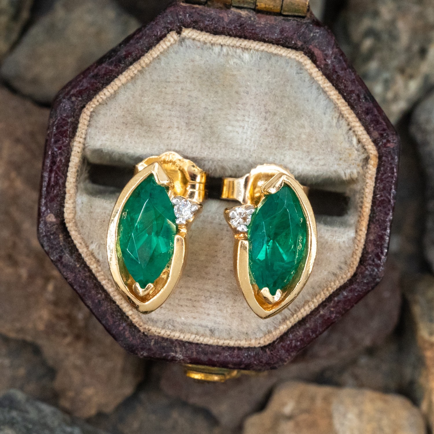 Vintage Style Art Deco Revival Emerald Green Glass Crystal Statement  EARRINGS | eBay