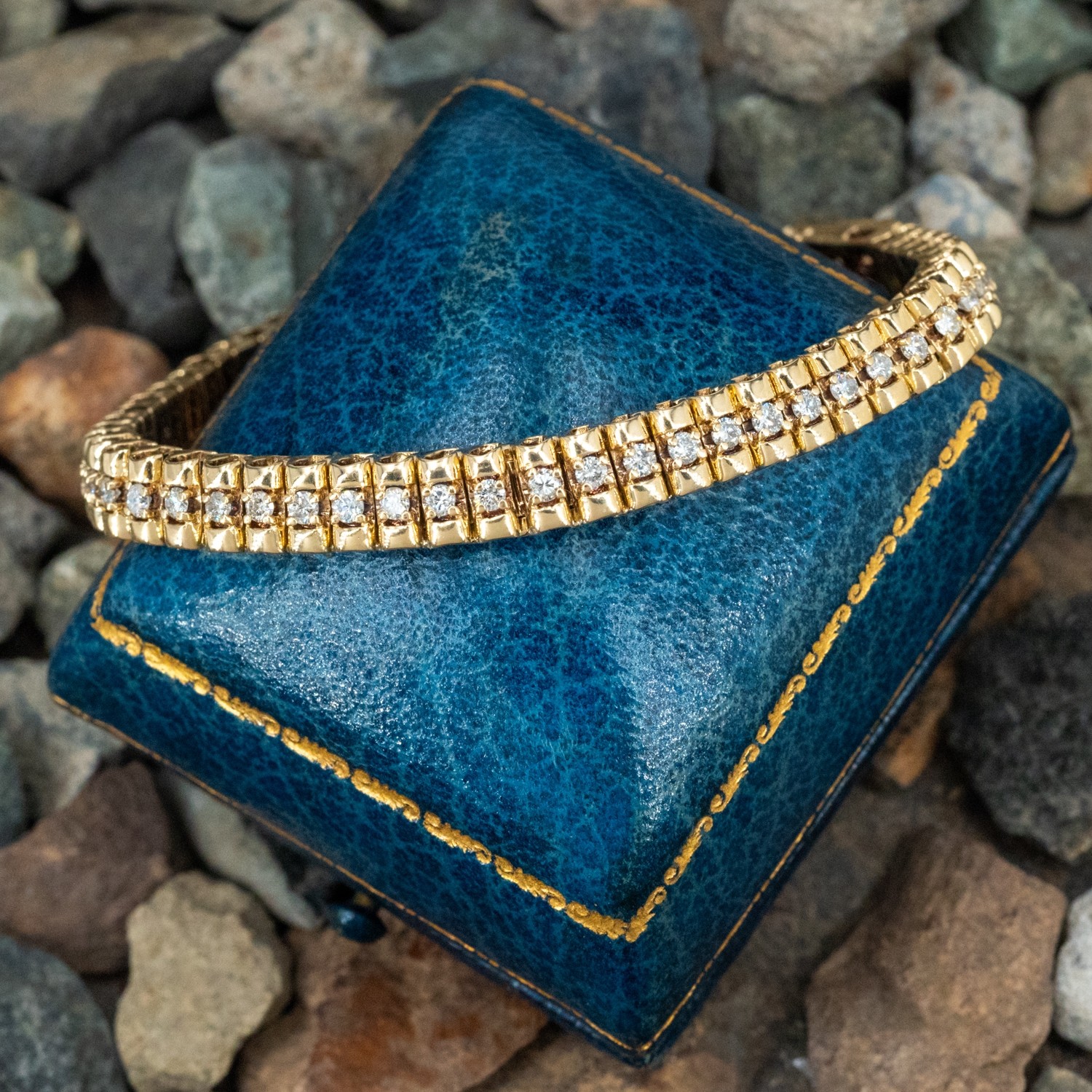 Diamond Three Row Tennis Bracelet in 14k Rose Gold 14.85 Ctw – Avianne  Jewelers