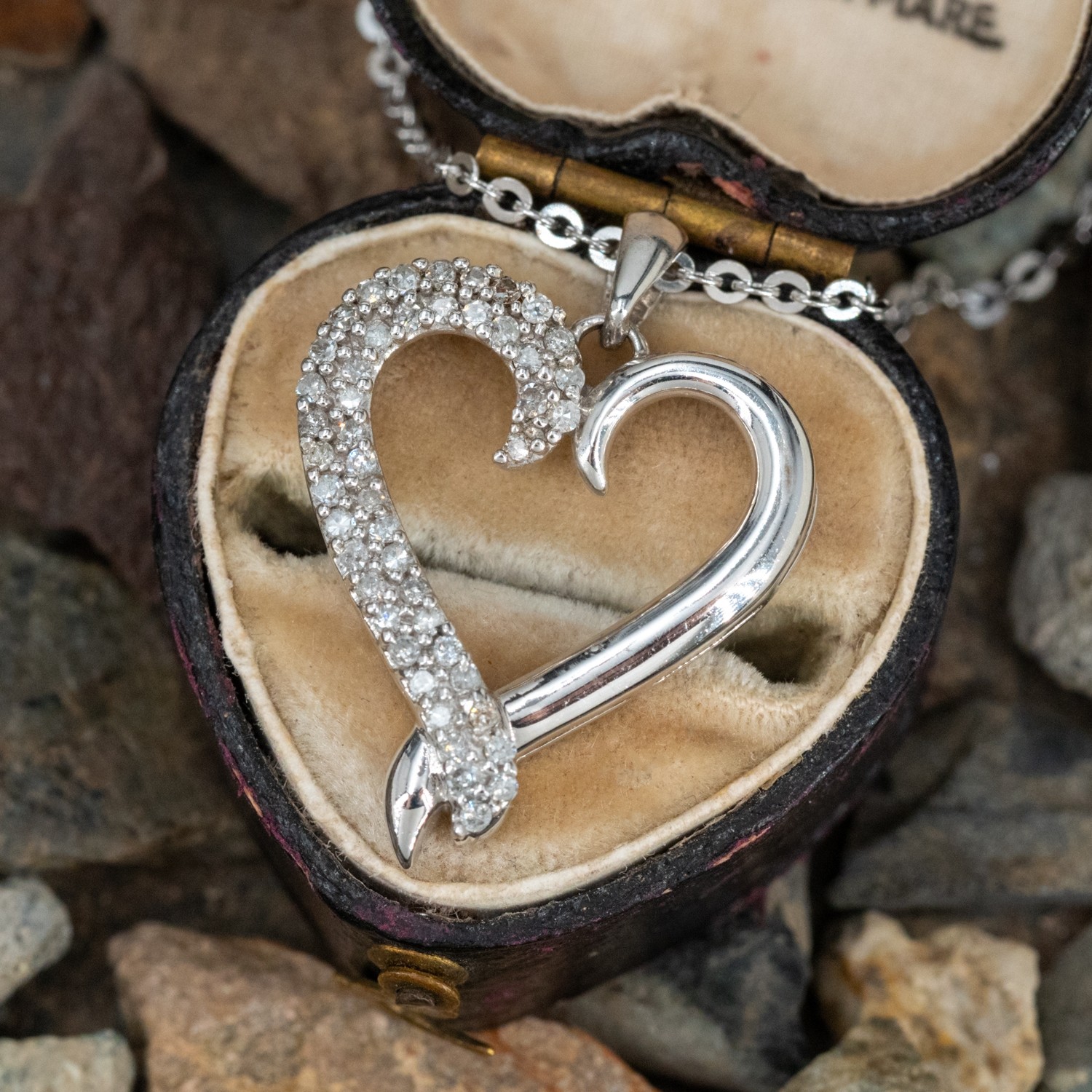 Copper Enamel White Gold Heart Necklace Pendant Chain For Women Girls –  ZIVOM