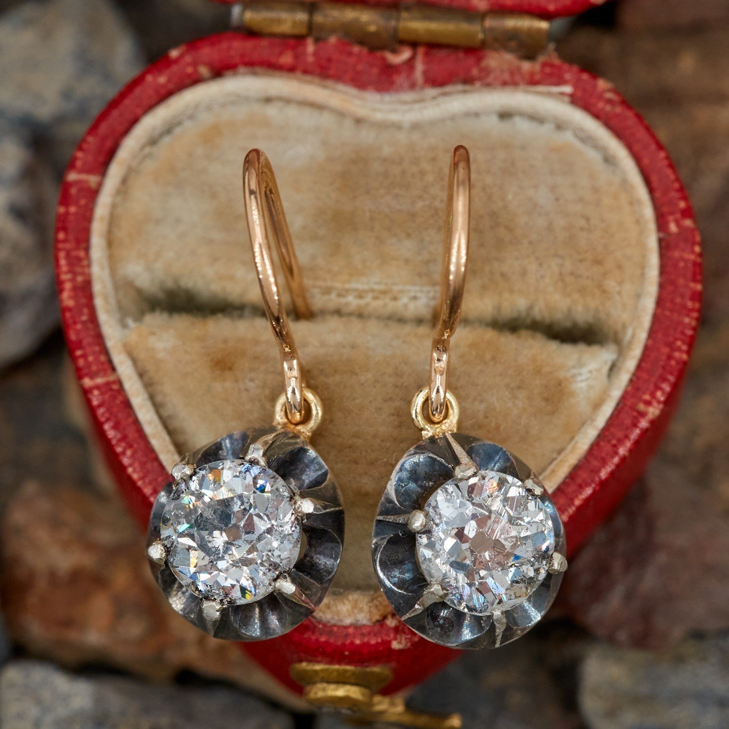 Diamond Accent Double Beaded Frame Stud Earrings in Sterling Silver | Zales