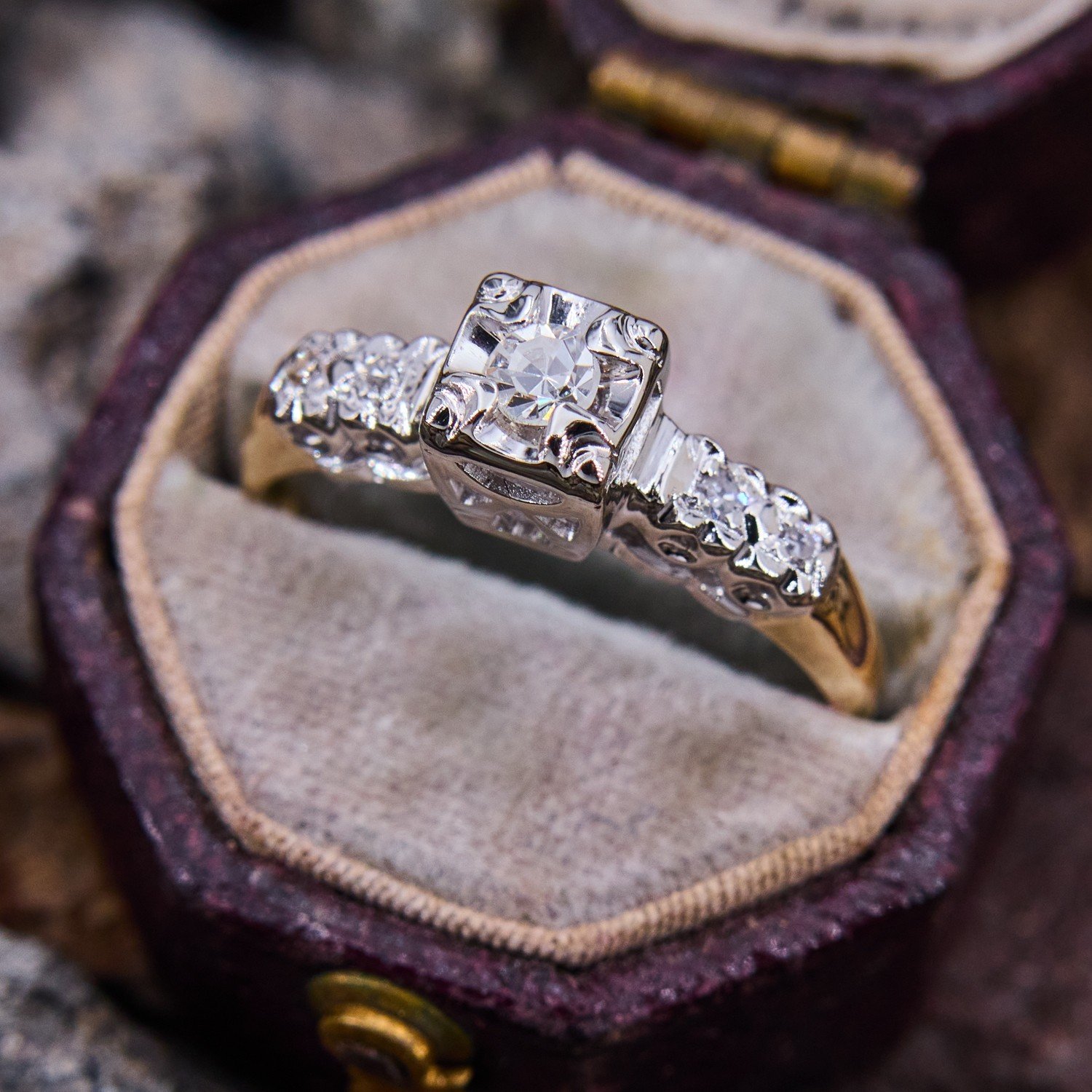 2.33ctw Old European Cut Diamond Flower Cluster Ring – Jewels by Grace