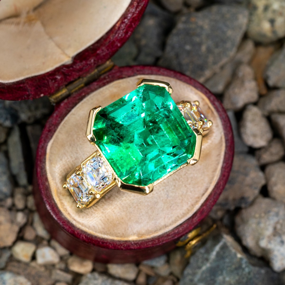 GIA 8 Carat Colombian Emerald Ring EraGem Design