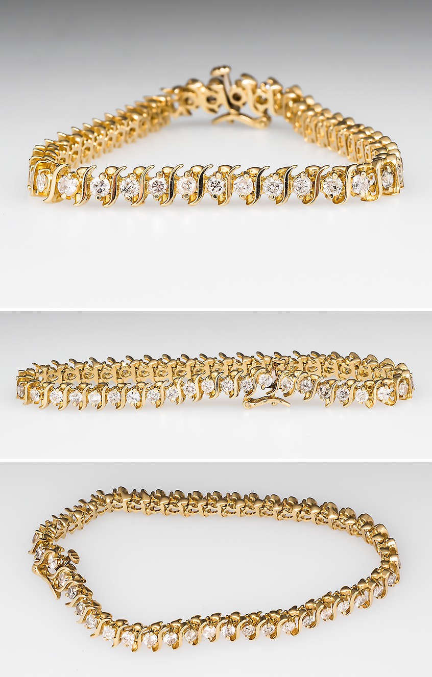 4 Ct Diamond Tennis Bracelet, 14K Gold Diamond Bracelet, 14kt Gold Genuine  Natural Diamond Bracelet, Beautiful White Diamond Bracelet - Etsy UK
