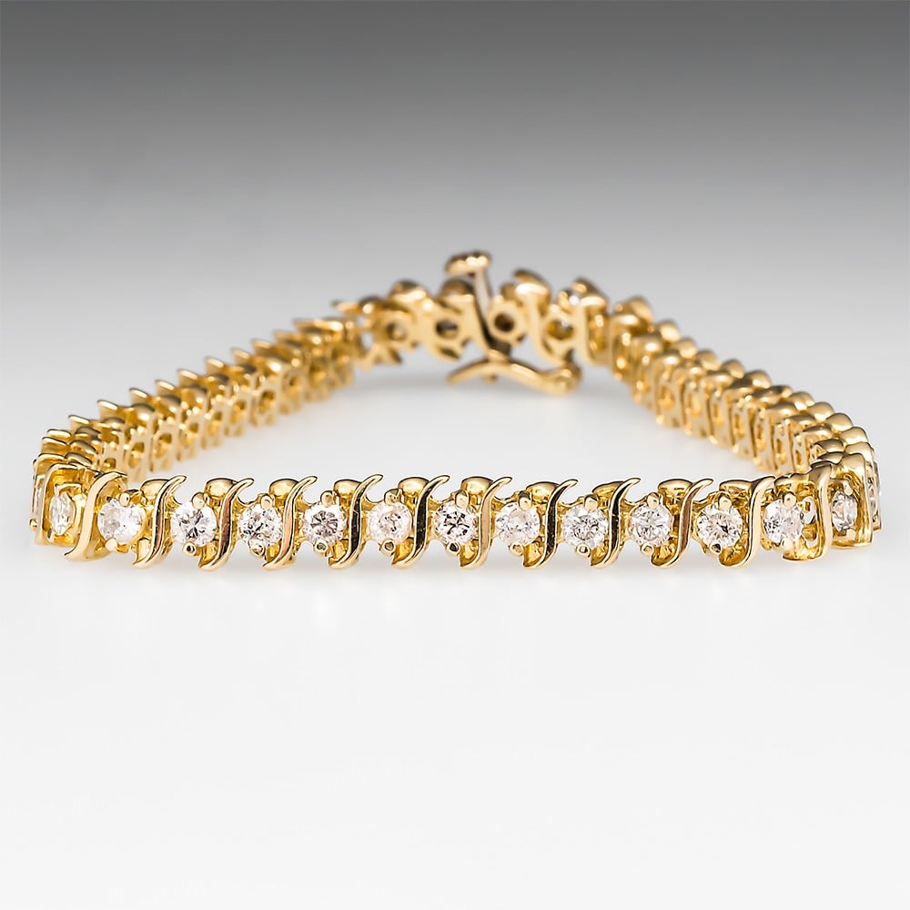 Quality Gold 14k Yellow Gold AddaDiamond Tennis Bracelet  Chiccarines  Diamonds  Jewelry