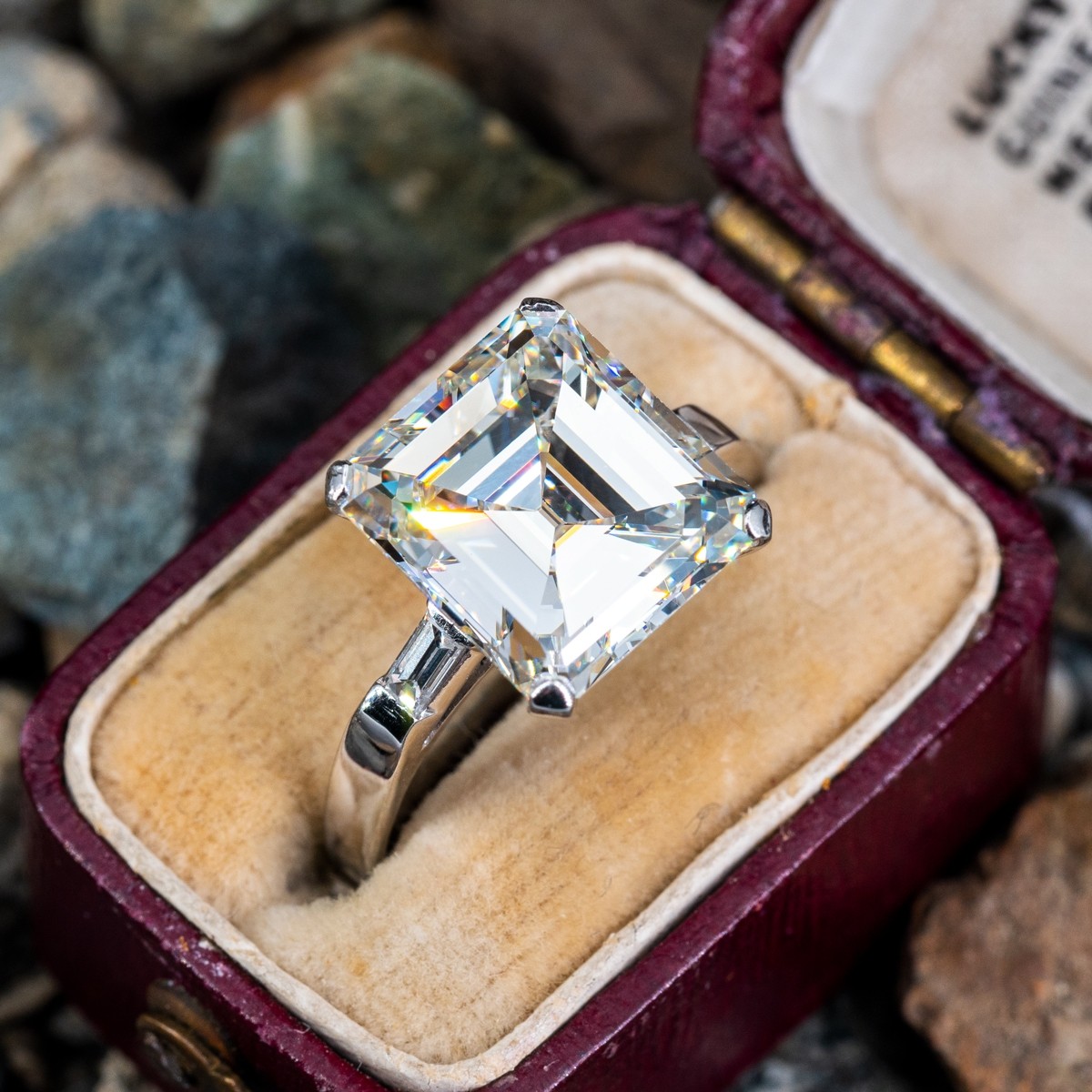 2.30 Ct. Emerald Cut Baguette Diamond Engagement Ring H, VS1 GIA Platinum |  eBay
