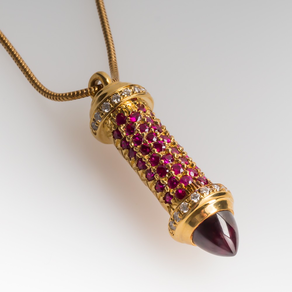 Mirabelle Diamond Handbag Pendant/Necklace 1.58 Carats, 18K Gold - Ruby Lane