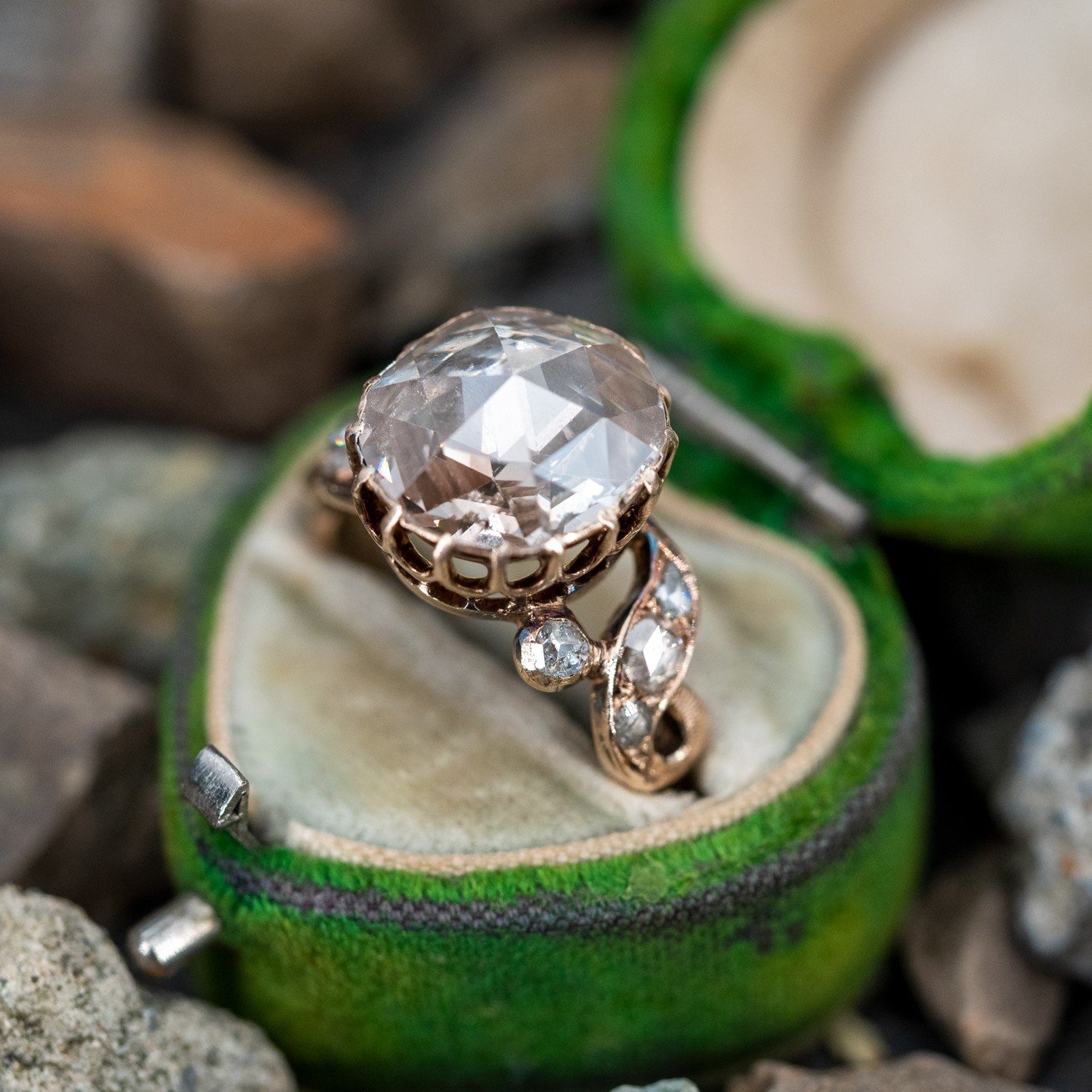 14 k Minimal Rose Cut Diamond Ring At Best Price