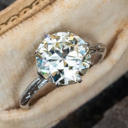 2.5 Carat Antique Diamond Engagement Ring 2.51ct Q-R/VS2 GIA