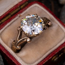 Late Victorian Era Engagement Ring Old European Cut Diamond 2.72ct K ...