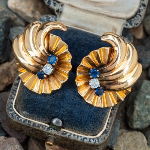 22K Yellow Gold & Gem Antique Chandbali Earrings (19.7gm) – Virani Jewelers