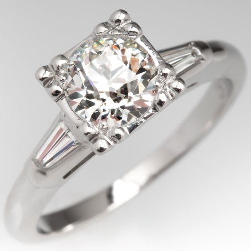 Old European Cut Diamond Vintage Engagement Ring Illusion Fishtail Head .92ct K/VS2 GIA