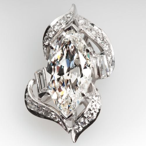 2.75CT Marquise Diamond Slide Pendant Platinum