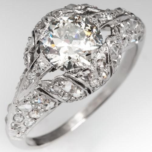 Old European Cut Diamond Filigree Engagement Ring 1.44ct J/I1