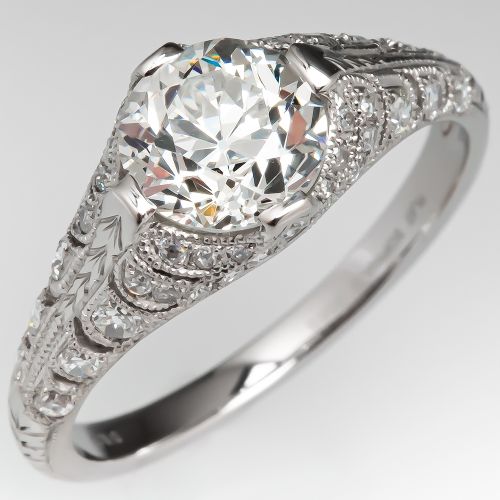 Sophia D Vintage Style Engagement Ring Old Euro Diamond 1.42Ct I/SI1 GIA