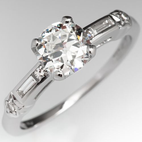 Old European Cut Diamond Vintage Engagement Ring .72ct I/VVS2 GIA