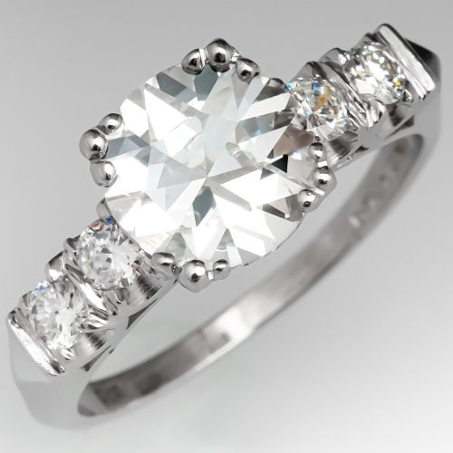 Unique Vintage Engagement Ring Rose Cut Diamond 1.09ct F/SI2