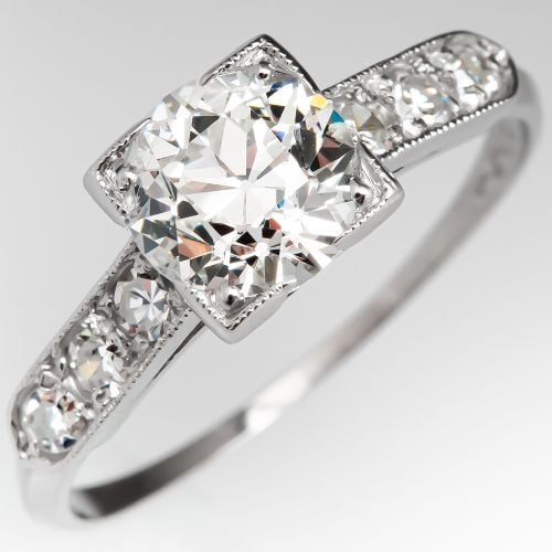 Timeless Vintage Engagement Ring Old European Cut Diamond 1.18ct I/VS1 GIA