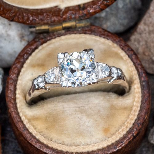 Old Mine Cut Diamond Engagement Ring 1.36ct G/VVS2 GIA