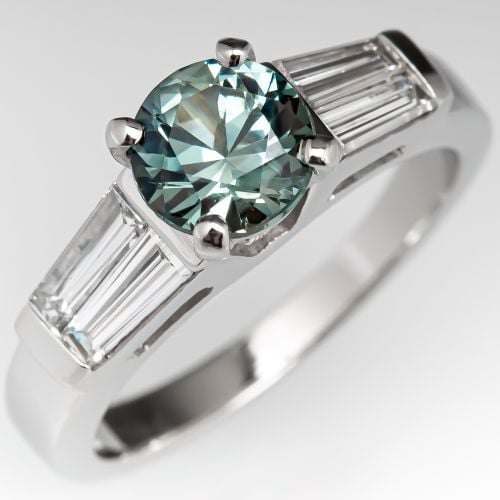1.3 Carat No Heat Montana Sapphire Engagement Ring