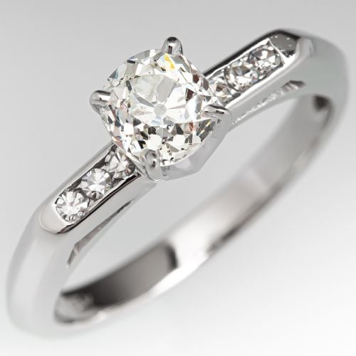 Vintage Engagement Ring Heirloom Old Mine Cut Diamond .72ct I/SI2 GIA