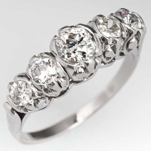 Circa 1930's 5 Stone Antique Diamond Ring