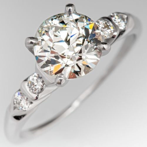 1 Carat Diamond Vintage Engagement Ring Old Euro Cut 1.02ct J/SI2 GIA