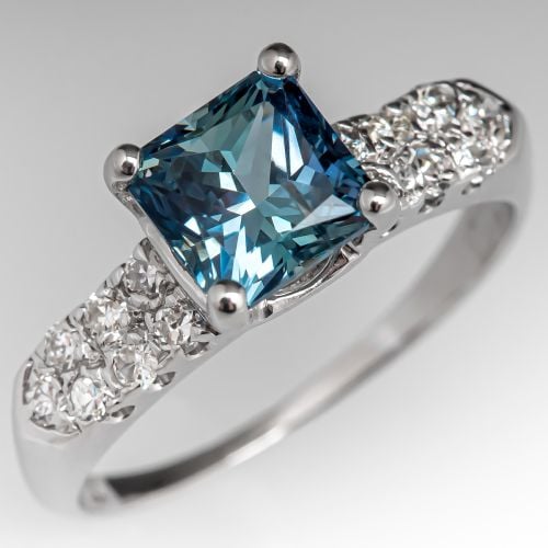 1.8 Carat No Heat Montana Sapphire Engagement Ring 14K