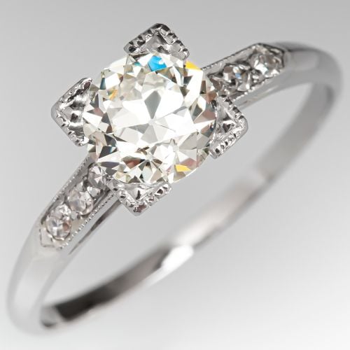 1 Carat Transitional Cut Diamond Art Deco Engagement Ring 1.00ct O-P/VVS2