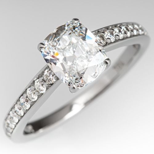 Cushion Cut Diamond Engagement Ring 0.92ct D/SI1 GIA