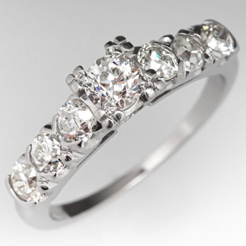 Art Deco Old Euro Cut Diamond Engagement Ring .36ct G/SI1