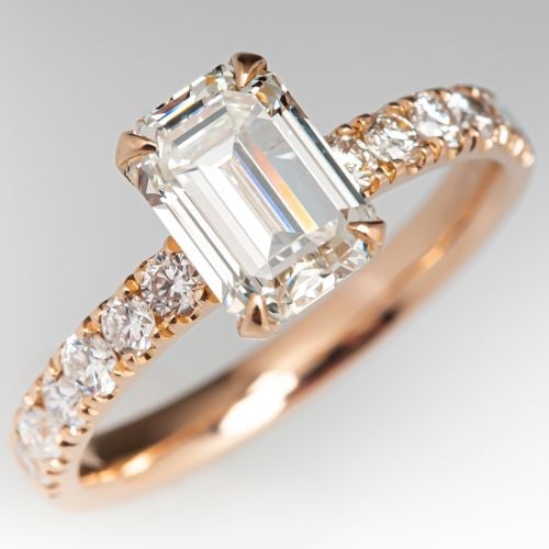 Emerald Cut Diamond Engagement Ring 1.69ct K/SI1 GIA