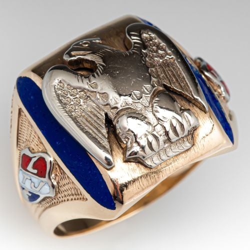 Mens Yellow Gold Fraternal Order Of Eagles Ring