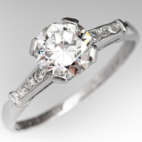 1 Carat Diamond Vintage Engagement Ring 1.06ct G/SI2 GIA