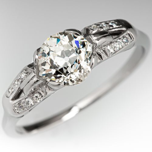 Antique 1920's Old Euro Diamond Engagement Ring 1.05ct M/VS2 GIA