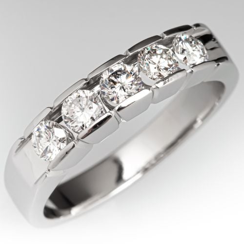 Men's Diamond Wedding Band Platinum, Size 10.25