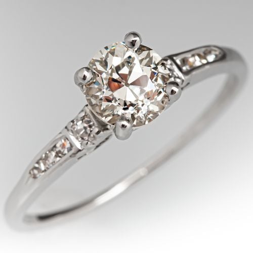 1930's Old European Cut Diamond Engagement Ring .68ct K/SI1 GIA