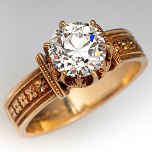 Victorian Old European Cut Diamond Engagement Ring 1.66ct L/VS1 GIA