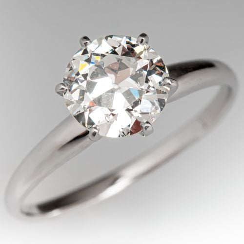 Transitional Cut Diamond Solitaire Engagement Ring 1.07ct H/I1 GIA