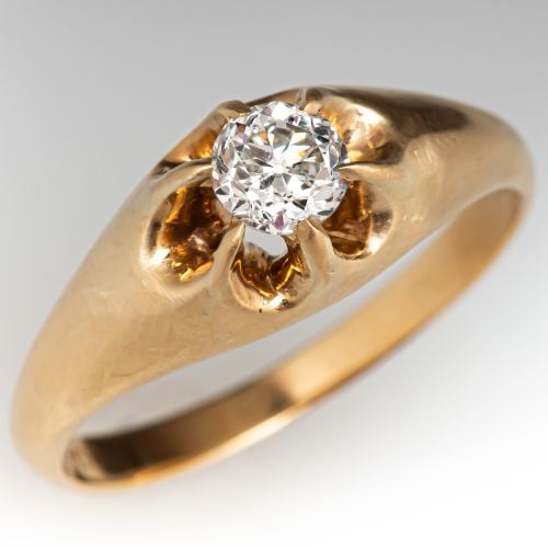 Old European Cut Diamond Victorian Engagement Ring .36ct H/VS1