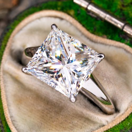 Vera Wang Platinum Princess Cut Diamond Engagement Ring 5.43ct I/VS2 GIA