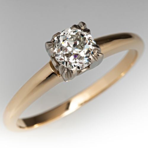 Old European Cut Diamond Vintage Engagement Ring .56ct K/SI2 GIA