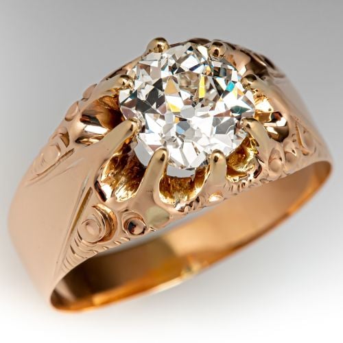 Victorian Old Mine Cut Diamond Ring 1.62ct K/VS1 GIA