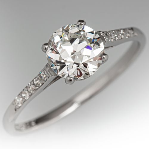 Antique 1920 Diamond Engagement Ring Platinum .94ct G/SI1 GIA
